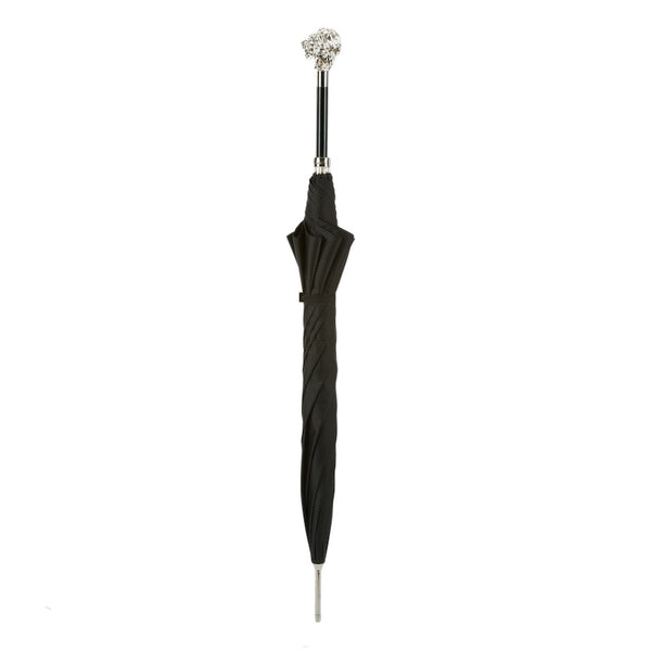 Black Umbrella with Silver Lion Handle - PASOTTI